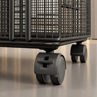 Fitness Mat Storage Cart Fitness Exercise Gear Holder with Wheels Metal Mesh Storage Basket with Wheels for Home Gym, Bedroom, Living Room