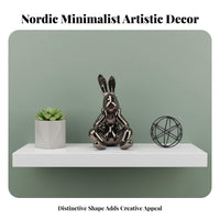 Electroplated Hare Figurine Light Luxury Modern Hare Sculpture Sleek Finish Sitting Bunny Ornament for Homeowners, Men, Show Flat, Bedroom, Office