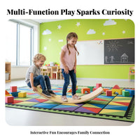 Child-Centered Inspired Wooden Balance Board Improves Core Strength Curved Seesaw Board Long-Lasting Natural Wood Learning Toy Multi-Functional for Toddlers, Exercise, Playroom