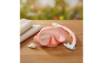 Food-Grade Silicone Kids Snorkel Set with Tempered Glass Adjustable Childrens Snorkel Mask with Splash Guard Easy to Use Kids Snorkeling Set Waterproof for Youngsters
