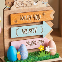 Easter Bunny Centerpiece Easter Table Decoration Festive Atmosphere Spring Tabletop Sign for Kids, Homeowners, Indoor, Desktop, Mantel Table Decor