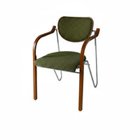 French Retro Design Upholstered Armchair with Wooden Arms Soft Upholstery Upholstered Armchair Ergonomic Backrest Living Room Seating Thickly paddinged for Homeowners, Interior Designers, Readers, Bedroom, Reception Area, perusing corner, Home Office
