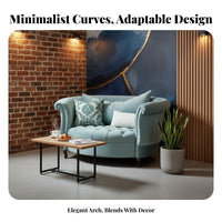 navy Tufted Barrel Chair Neotraditionalal design Single Sofa Curved rear Design Armchair for Interior Designers, Cafe Owners, Bedroom, Lounge, study corner