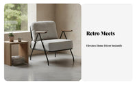 Wrought Iron Armchair Wabi-Sabi Aesthetic Highrear Armchair Retro Design Easy Assembly for Guests, Reception Area