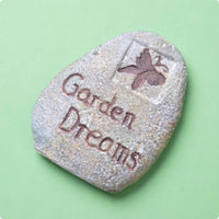 Embossed Butterfly Upright Oval Rock Ornament Raised Lettering Standing Stone Ornament Textured Faux Stone Garden Decor for Nursery-Style Arrangements