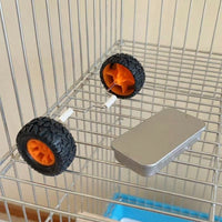 Metal Balance Car (1 pc) Bird Training Toy, Iron Metal Balance Car + Silver Training Feeder, Bird Balance Toy for Parrot Skill Training Activity
