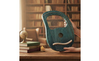 Box Harp with 19 Strings Compact Handheld Harp Easy to Play Instrument for Beginners, Adults, Music Practice