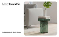 Round Glass Side Table Nordic Design Small Coffee Table Minimalist for Balcony, Bedroom, Office