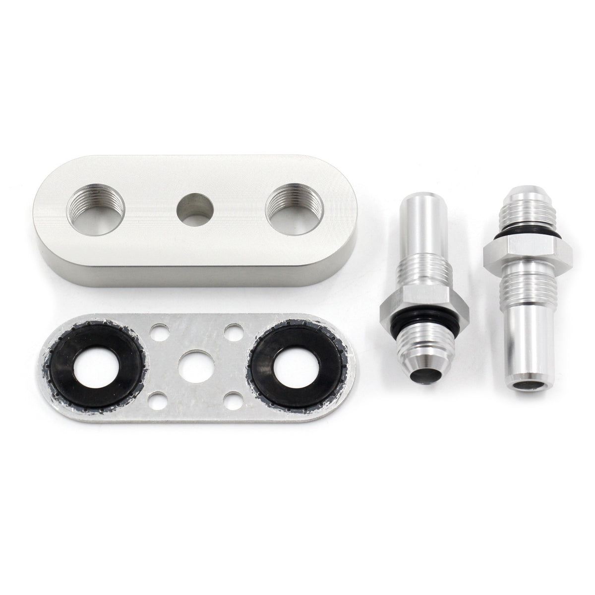Gearbox Cooler Line Adapter Plate with Fittings 6AN Gearbox Cooler Line Adapter Plate with Gasket CNC-Machined Custom