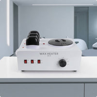 Multi-Chamber Depilatory Heater Electric Depilatory Warmer Adjustable Temperature Appliance Fast Heating for Estheticians, Beauticians, Salons, Spas, Home Waxing