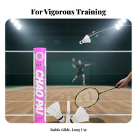 12 Pieces Stable Flight Feather Shuttlecock Long-Lasting Badminton Shuttlecock Cork Head for Advanced Players, Tournaments, Competitive Play