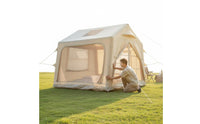 Spacious Interior Quick Setup Air Tent Waterproof Inflatable Camping Tent 4-8 Person Capacity House Design Outdoor Shelter Windproof for Families, Groups, Festivals, Backyard