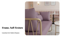 Minimalist Design Framework-Frame Loveseat Modern Design Restaurant Booth High-Density Foam Cushion Cafe Seating Wear-Resistant Upholstery for Interior Designers, Business Owners, Dessert Shop, Lounge Area, Hotel Lobby