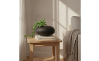 Vase with Woodgrain Texture Textured Oval Vase Low-Profile Vessel for Shelf Styling, Tabletop Display