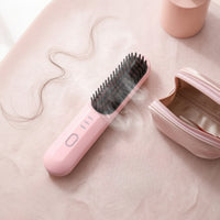 Rechargeable Cordless Hair Straightener Brush Compact Portable Hair Straightener Brush Handheld Fast Heating for Travel, Dorm Room