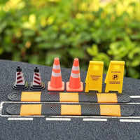 8 Pieces Small-Scale Speed Bumps Mini Traffic Accessory Set Realistic Toy Traffic Cones Sturdy for Model Collectors