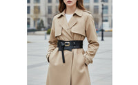 Genuine Leather Belt with Removable Strap Cowhide Waist Cincher Comfortable Wide Belt Soft for Sweaters