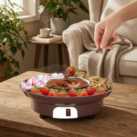 Tabletop Chocolate Fondue Fountain Compact Electric Fondue Pot Keep Warm Chocolate Melting Pot Convenient for Families