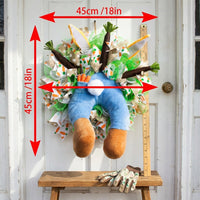 Carrot Ribbon Door Hanger Festive Atmosphere Easter Bunny Wreath Funny Design Soft Toy Bunny Door Decoration for Homeowners, Wall Decor, Porch
