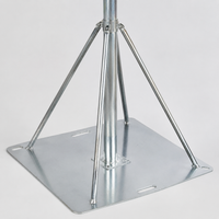 Steel Flagpole Ground Sleeve, 5 Meter Steel Flag Base for Yard Flagpoles, Wind Resistant Resistance Permanent Flag Pole Holder, Square Mount