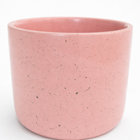 Large Outdoor Concrete Planter for Garden, Handmade Cement Floor Standing, Pink Flower Pot Terrazzo Style, 26cm Diameter
