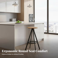 Nordic aesthetic Round Seat Counter Stool Light Luxury Bar Chair Minimalist Design Seating Furniture 360° rotate for Interior Designers, Homeowners, Business Owners, Kitchen Island, Cafe, Home, Office