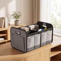 Car Trunk Storage Organizer Collapsible Trunk Storage Box with Divider Foldable Car Organizer with Pockets Portable Long-Lasting