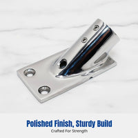 316 Stainless Steel Square Tube Base, Marine Deck Handrail Bracket, Polished Yacht Hardware