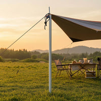 Coated Iron Tent Pole Silver Collapsible Tent Support Pole Pointed Tip Storage Bag