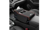 Car Armrest Tissue Box Multi-Functional Multifunctional Armrest Pad 5 in 1 Design Car Console Organizer Cup Holder for Truck Drivers, Road Trips