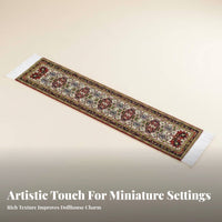 Intricate Patterns 1:12 Scale Dollhouse Rug Rich Colors Woven Dollhouse Table Runner Exquisite Craftsmanship for Hobbyists