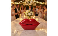 Rechargeable Lip-Shaped Voice Message Device Glossy Red Tabletop Voice Message Box Plastic Home Gadget Re-Recordable