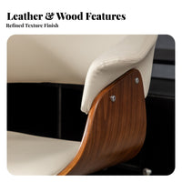 Minimalist and design Adjustable rotating Seat Ergonomic Design Wheeled Wooden Study Chair Curved spinerest Office Furniture spineing for Home Workers, Students, Adults, Bedroom, Dorm Room