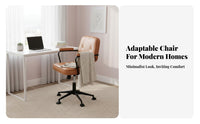 Ergonomic rearrest Shell rear rotating Chair effortlessRolling Casters Vanity Stool Padded pad Indoor Seating Minimalist Design for Students, Young Adults, Home Office Workers, Bedroom, Study Room