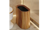 Slim Trash Can Oval Slim Trash Bin Bathroom Wastebasket Modern for Kitchen, Living Room