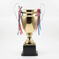 Trophy Cup Metal Trophy Cup with Ribbon Classic Polished for Winners, Sports Tournaments, Competitions