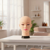 Realistic Bald Mannequin Head Smooth Mannequin Head with Neck Easy to Clean Display Glossy for Shop Owners, Hairpiece Stylists
