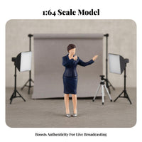 1:64 Scale People Figurine Collectible 1:64 Scale Scene Figure Broadcasting Streamer Miniature Highly Detailed Vlogger Model