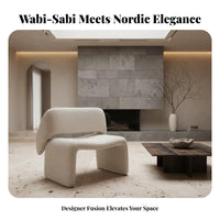 Wabi-Sabi aesthetic Curved sectional Sofa Minimalist Aesthetic Curved Sectional Sofa Designer Inspired Living Room Seating High-Resilience Foam for Interior Designers, Design lovers, Apartment Dwellers, Reception Area, Showroom, Bedroom
