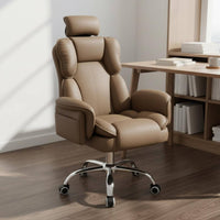 Adjustable Headrest Ergonomic Reclining Office Chair Side Storage Pocket High Back Swivel Chair with Footrest for Live Streamers, Gamers