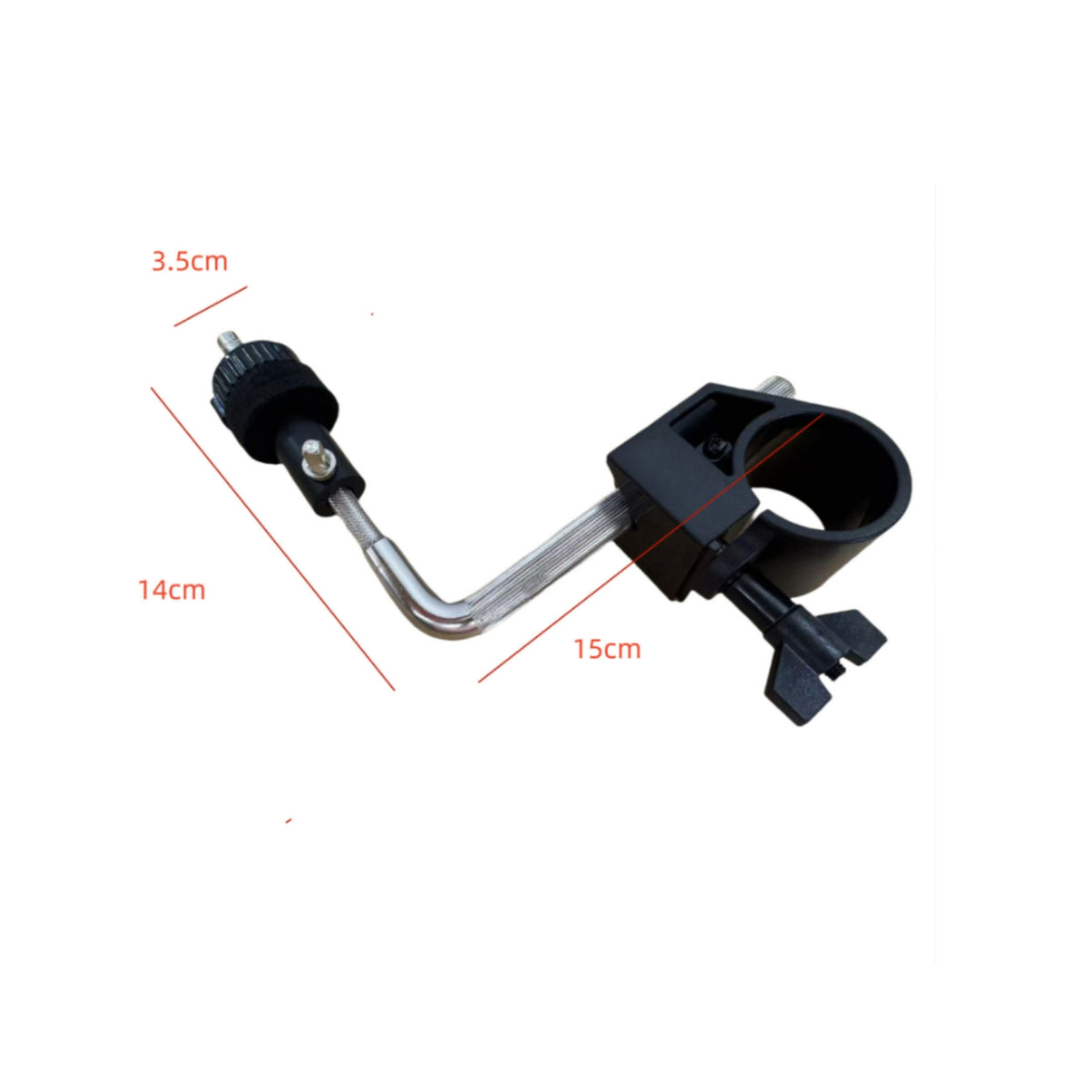 Easy to Adjust Drum Clamp with L-Rod Stable Clamp with L-Arm Sturdy Percussion Mount Secure for Rehearsal Rooms