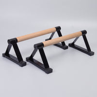 2 Pieces Upper-Body Press Stands with Wooden Grips Triangular Wooden Parallettes Compact Barres Pompes En Bois for Calisthenics Athletes, Home Gym