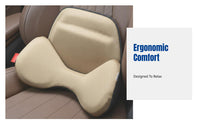 Car Support Pad, Viscoelastic Foam Seat Cushion, Ergonomic Backrest, Breathable, All-Season Universal