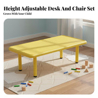 Child-Safe Design Kids Plastic Table and Chair Set Sturdy Construction Kindergarten Classroom Table Wipe-Clean Surface Safety Certified for Preschoolers, Toddlers, Teachers, Classrooms, Daycare Center, Daycares, Homes