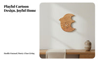 Solid Wood Wooden Animal Paw Clock Creative Design Wooden Pendulum Wall Clock Decorative for Adults, Homeowners, Living Room, Bedroom
