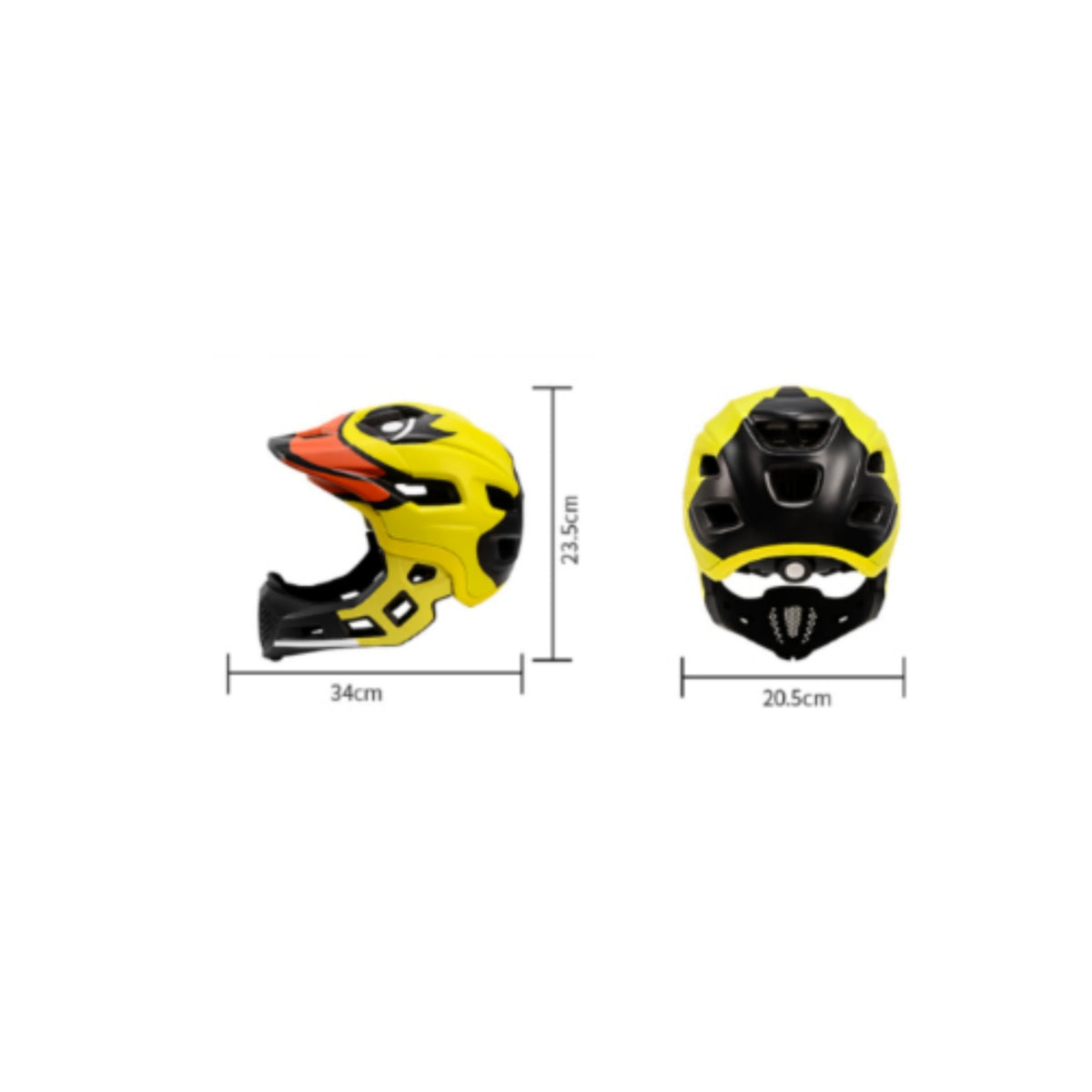 Visor Peak Detachable Chin Guard Helmet Molded Shell Children's Full Face Helmet Cutout Panels
