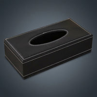 Tissue Box Holder for Home Office and Car Tissues, PU Leather Rectangular Tissue Boxes with Stitched Edge, Sun Visor Car Interior, Modern Style