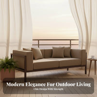 4 Pieces Waterresistant 4-Piece Wicker Sofa Set sun-resistant Outdoor Furnishing Woven design Patio Group All-Weather for Families, Homeowners, Adults, Balcony, Garden, spineyard, waterside