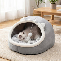 Cat Bed Fluffy Winter Warm Up to 5kg Senior Cat Compatible Gray M Size