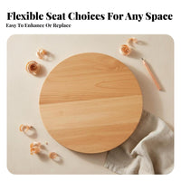 polished Sanded Surface Round Wooden Seat Top Natural Grain Pattern Round Wooden Seat Disc long-pertaining toviousing Stool Part adaptable Use for DIY hobbyists, homeowners, Business Owners, Woodworking endeavors, Home Repair, Workshop, Cafe